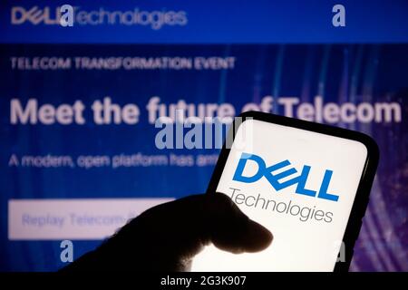 Brasilien. Juni 2021. In dieser Abbildung wird ein Dell Technologies-Logo auf einem Smartphone angezeigt. (Foto von Rafael Henrique/SOPA Images/Sipa USA) Quelle: SIPA USA/Alamy Live News Stockfoto