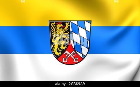 3D Flagge der Oberpfalz Stockfoto