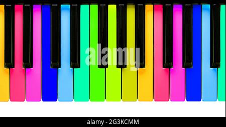 Rainbow Klaviertasten Stockfoto