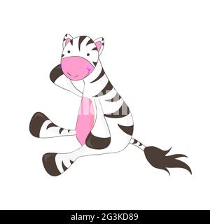 Illustration von flachem Doodle Zebra Stockfoto