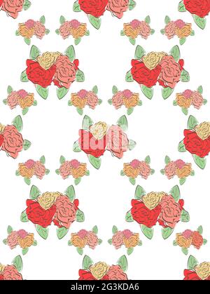 Illustration des modernen nahtlosen Blumenmusters Stockfoto
