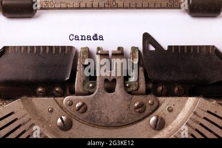 Alte Schreibmaschine - Kanada Stockfoto