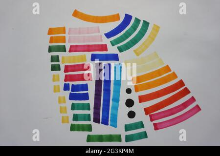 Pinselstrich Zeichnung, kopische Marker Kunst , Marker Skizze , Marker Strich Stockfoto