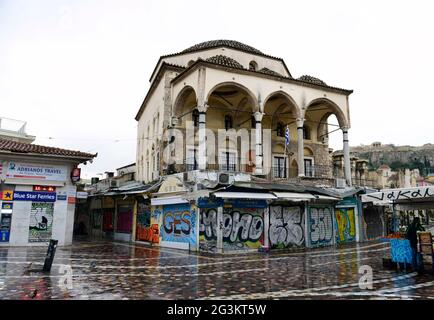 Tsisdarakis Moschee in Monastiraki, Athen, Griechenland. Stockfoto