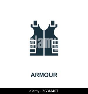 Symbol für flache Rüstung. Farblich gefülltes Simple Armor-Symbol für Vorlagen, Webdesign und Infografiken Stock Vektor