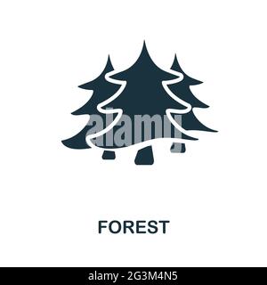 Symbol „Wald flach“. Farblich gefülltes Simple Forest-Symbol für Vorlagen, Webdesign und Infografiken Stock Vektor