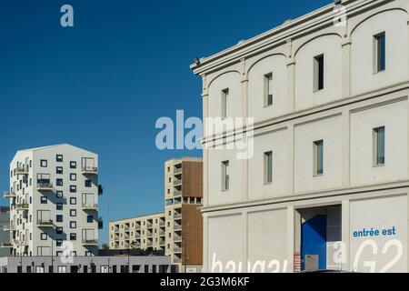 FRANKREICH, GIRONDE (33), BORDEAUX, NEUBAUTEN RUND UM DIE BASSINS ? FLOT Stockfoto