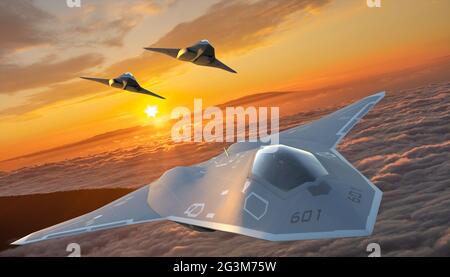 Vision des von Lockheed Martin Corporation für die US Air Force implementierten NGAD-bemannten Kampfprogramms Stockfoto