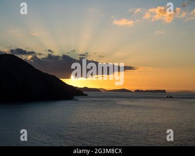 Cape Brett Lighthouse und Cape Brett Hut in Rawhiti New Seeland Stockfoto