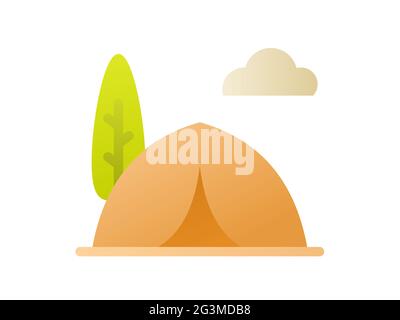 Sommer Zelt einzelne isolierte Symbol mit glatten Stil Vektor-Illustration Stockfoto