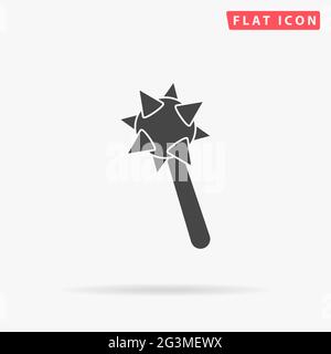 Symbol für flache Vektorgrafik von Mace. Handgezeichnete Design-Illustrationen. Stock Vektor