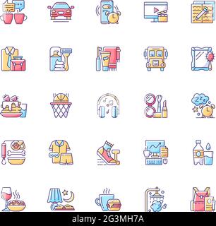 RGB-Farbsymbole für den täglichen Gebrauch eingestellt Stock Vektor