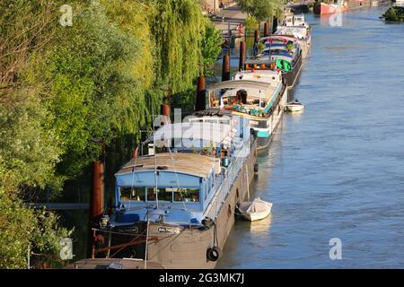 FRANCERHONE (69) LYON. QUAI DU RHONE, PENICHES Stockfoto