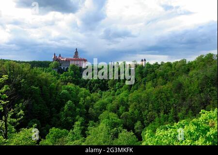 Walbrzych, polen, Schloss Ksiaz, Zamek Ksiaz, Ksiaz, Polen, dolny slask, niederschlesien, Aero, Luft, Jahreszeit, Landschaft, Stockfoto