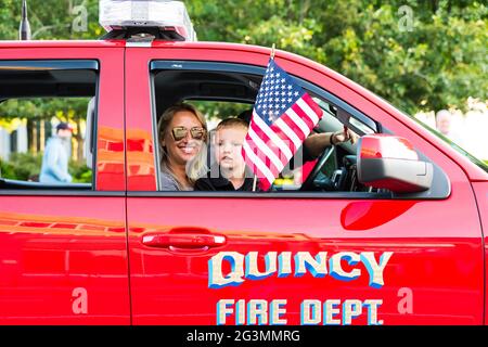 Quincy, Massachusetts, 2021 Quincy Flag Day Parade, 70. Jahrestag Stockfoto