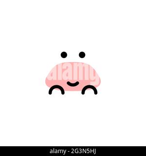 Krabbe. Vektorlogo in fetter Linienführung Stock Vektor