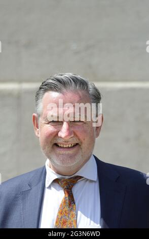 Barry Gardiner MP (Labor, Brent North) bei einer Veranstaltung, um den Gesetzentwurf seines Privatmitglieds zur Beendigung der Beschäftigungspraktiken im Bereich „Feuer und Wiedereinstellung“ bekannt zu geben. Westminster, Stockfoto