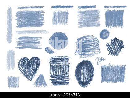 Satz von handgezeichneten abstrakten Doodle-Elementen Stockfoto