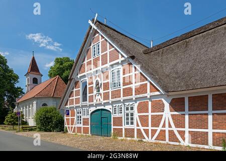 Ehemalige St. Georg Kapelle und ehemaliges Leprakrankenhaus St. Georg, Winsen/Luhe, Niedersachsen, Deutschland Stockfoto