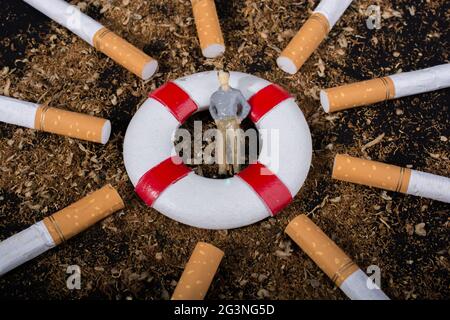 No Tobacco Day Poster für sagen Rauchverbot Konzept Stockfoto