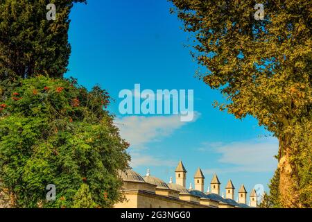 Schönes Beispiel für ottomanische türkische Architekturfragmente Stockfoto