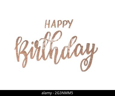 Alles gute zum Geburtstag - Kalligraphiekarte mit Goldprägung Stockfoto