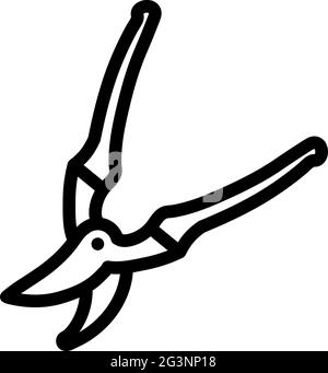 Symbol Für Gartenschere. Auffälliges Design mit bearbeitbarer Konturbreite. Vektorgrafik. Stock Vektor