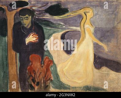 Titel: The Separation Ersteller: Edvard Munch Datum: 1896 Medium: Öl auf Leinwand Maße: 96.5x127 cms Ort: Munch-museet, Oslo, Norwegen Stockfoto