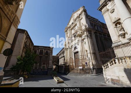 Monastero di San Benedetto - Chiesa di San Francesco Borgia - Catani Italien Stockfoto