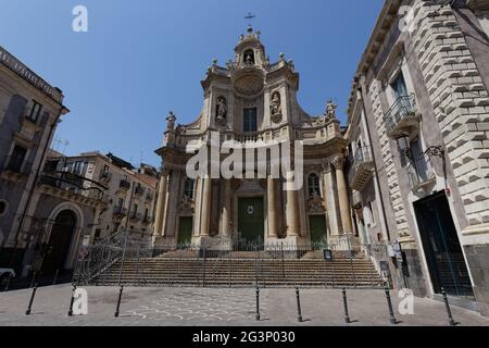 Basilica della Collegiata - Catania Italien Stockfoto