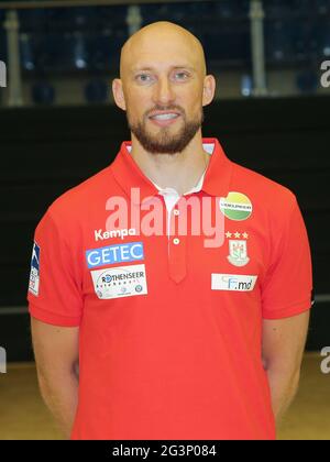 Assistant Coach Yves Grafenhorst SC Magdeburg DHB HBL Liqui Moly Handball Bundesliga Saison 2019-20 Stockfoto