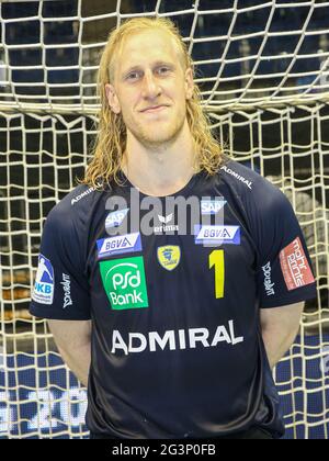 Der schwedische Handballtorwart Mikael Appelgren Rhein Neckar LÃ¶wen DKB Handball Bundesliga Saison 18-19 Stockfoto