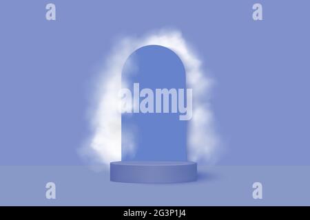 Display-Plattform für kosmetische Produkte.Abstraktes realistisches zylindrisches Podium. Stock Vektor