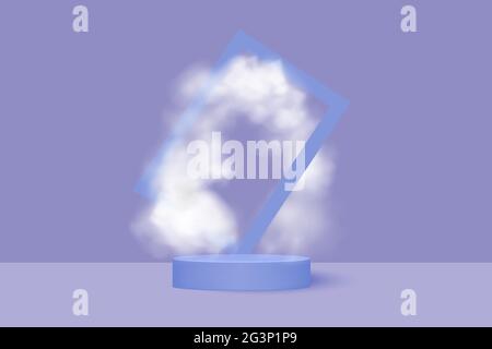 Display-Plattform für kosmetische Produkte.Abstraktes realistisches zylindrisches Podium. Stock Vektor