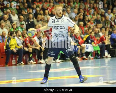 Der schwedische Handballspieler Jim Gottfridsson SG Flensburg-Handewitt DHB Liqui Moly HBL Saison 2019-20 Stockfoto