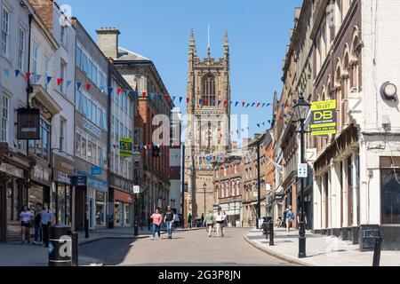 Derby Cathedral, Iron Gate, Cathedral Quarter, Derby, Derbyshire, England, Vereinigtes Königreich Stockfoto