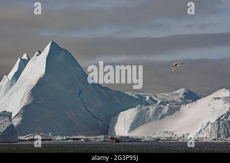 Riesige Eisberge in Disko Bay Stockfoto