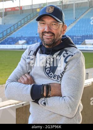 Cheftrainer Claus-Dieter Wollitz 1.FC Magdeburg DFB 3.Liga Saison 2019-20 Stockfoto