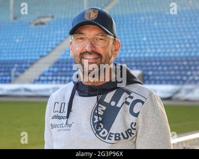 Cheftrainer Claus-Dieter Wollitz 1.FC Magdeburg DFB 3.Liga Saison 2019-20 Stockfoto