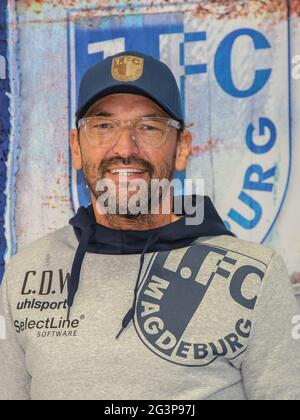 Cheftrainer Claus-Dieter Wollitz 1.FC Magdeburg DFB 3.Liga Saison 2019-20 Stockfoto