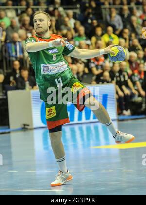 Schwedischer Handballspieler Daniel Pettersson SC Magdeburg LiquiMoly HandballBundesleagueseason 2019-20 Stockfoto