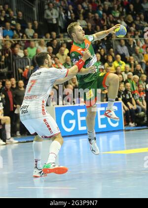 Der schwedische Handballspieler Albin Lagergren SC Magdeburg Liqui Moly HBL Handball Bundesliga Saison 19-20 Stockfoto