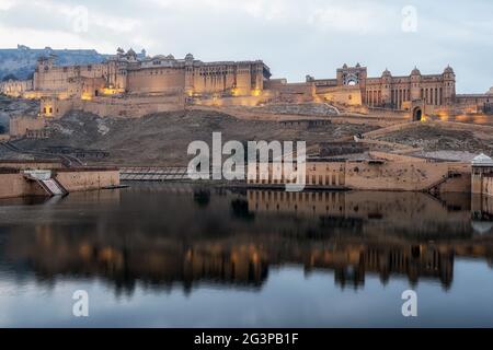 Sonnenuntergang über amer Fort Stockfoto