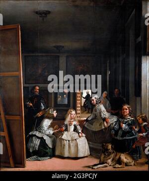 Velazquez. Las Meninas (die Trauzeuginnen) Gemälde von Diego Velazquez (1599-1660), Öl auf Leinwand, c.16566 Stockfoto