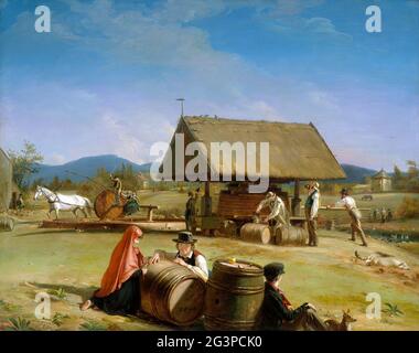 Apfelherstellung von William Sidney Mount (1807-1868), Öl auf Leinwand, 1840/1 Stockfoto