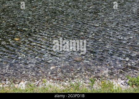 Lac de pêche de du Pontet. Les Contamines-Montjoie. Haute-Savoie. Auvergne-Rhône-Alpes. Frankreich. Stockfoto