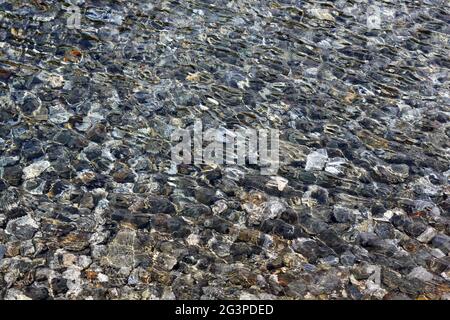 Lac de pêche de du Pontet. Les Contamines-Montjoie. Haute-Savoie. Auvergne-Rhône-Alpes. Frankreich. Stockfoto