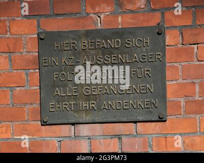 Ehemaliges KZ-Außenlager Frauen KZ RavensbrÃ¼ck KZ Buchenwald Stockfoto