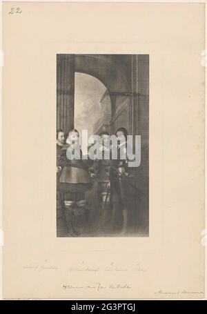 Porträt von Willem Lodewijk, Graf von Nassau-Dillenburg, Philipp, Graf von Nassau, Ernst Casimir, Graf von Nassau-Dietz und Ludwig Gunther, Graf von Nassau. . Stockfoto