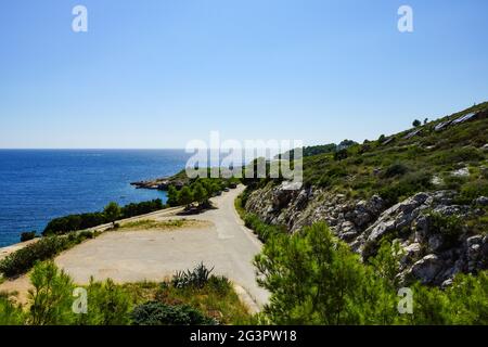 Kroatien, Kupari - die verlassenen Hotels von Kupari · Stockfoto